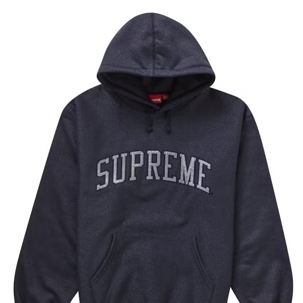 Supreme Authentic metallic navy hoodie